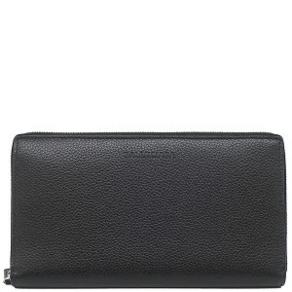 Balenciaga Long Wallet Round Zipper Leather Black
